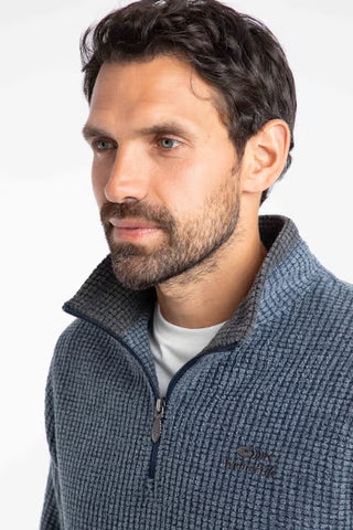 Newark 1/4 Zip Grid Fleece | Navy
