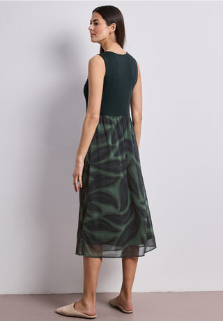 Mat Mix Chiffon Dress | Deep Bound Green