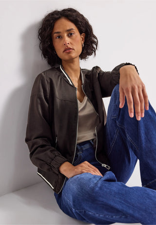 Satin Bomber | Deep Roast Brown