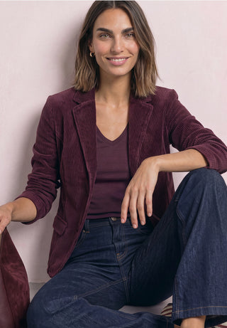 Short Corduroy Blazer | Rustic Rouge