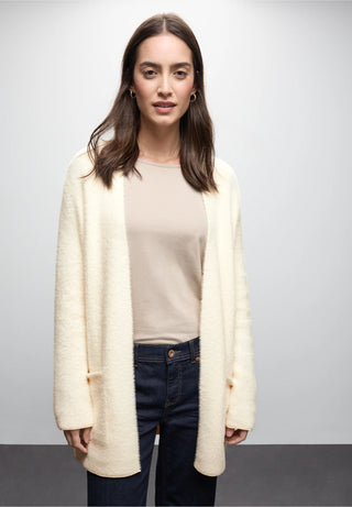 Fluffy Long Cardigan | Soft Beige