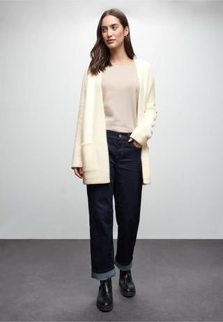 Fluffy Long Cardigan | Soft Beige