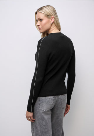 Ribbed Turtle Neck Jumper  | Black