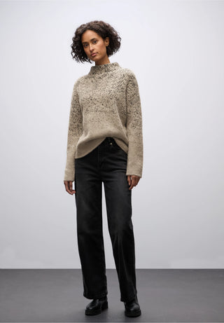 Feathered Yarn Jacquard Jumper | Sanded Beige