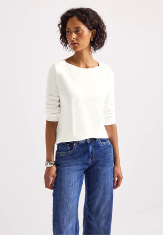 Boat Neck Tee | Off White