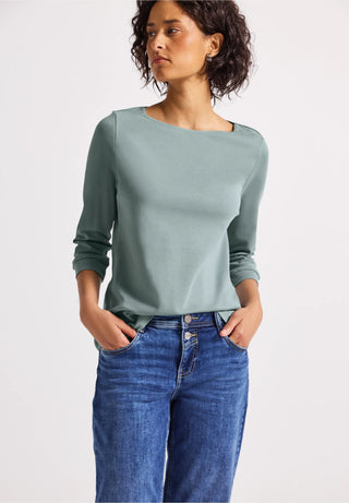 Boat Neck Tee | Arona Blue