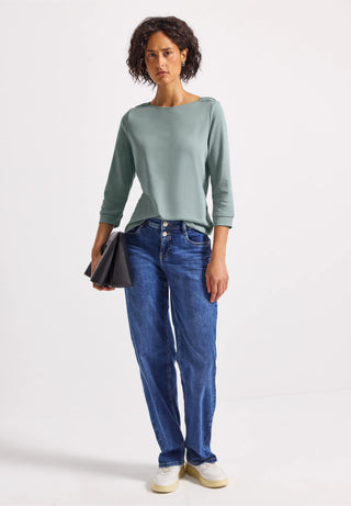 Boat Neck Tee | Arona Blue
