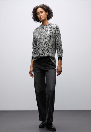 Fluffy Ribbed Top  | Black