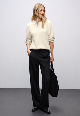 Fluffy Zig Zag Top | Soft Biege