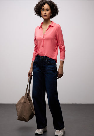 Jersey Blouse  | Striking Coral