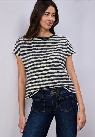 Structured Top | Shadowed Navy