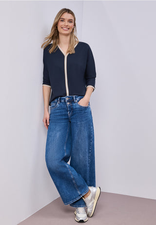 Shirt With Stripped Panel | Shadowed Navy