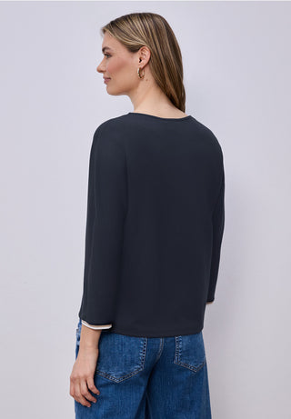 Shirt With Stripped Panel | Shadowed Navy