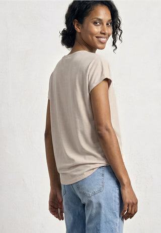 Waterfall Neck Blouse | Clay Sand