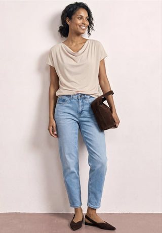 Waterfall Neck Blouse | Clay Sand