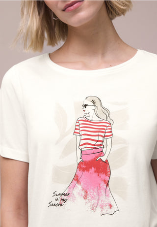 Lady Print Tee | Off White