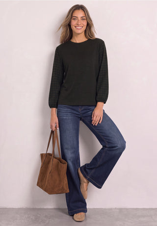 Jacquard Uni Mix Dessin Shirt | Black Coffee