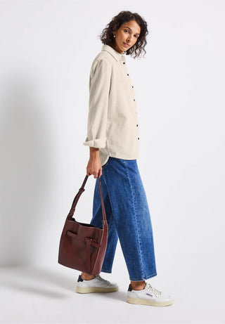 Cordurory Long Blouse | Malted Beige