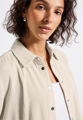 Cordurory Long Blouse | Malted Beige