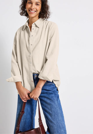 Cordurory Long Blouse | Malted Beige