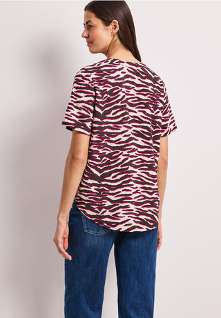 Splitneck All Over Print Blouse | Minimal Rose