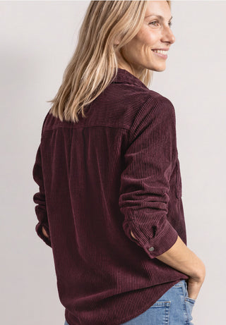 Corduroy Shirtblouse With Piping | Rustic Rouge