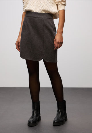 Maja Faux Wool Skirt | Rustic Brown Melange