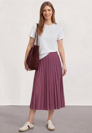 Midi Plisse Skirt | Dark Clouded Bery