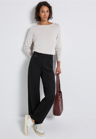 Front pocket Straight Trousers | Black