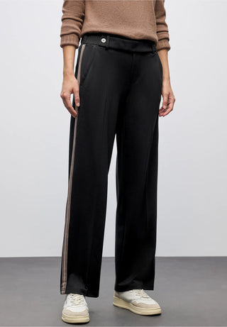 Straight Leg High Waist Trouser | Black