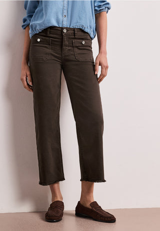 Amalia Straight Leg Cropped Jean | Brown Wash