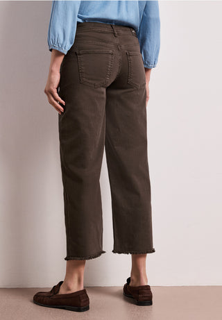 Amalia Straight Leg Cropped Jean | Brown Wash
