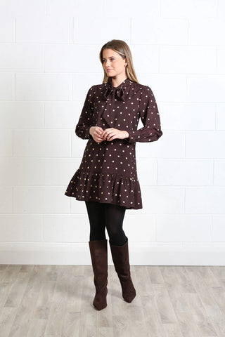 Annabelle Dress | Brown Dot