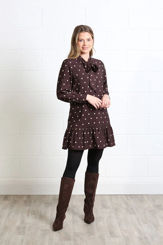 Annabelle Dress | Brown Dot