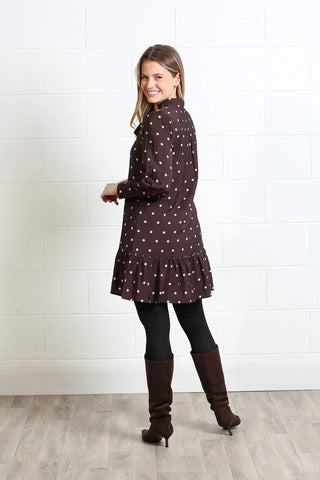 Annabelle Dress | Brown Dot