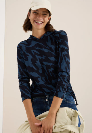 Patterned Hoodie | Urban Dark Blue