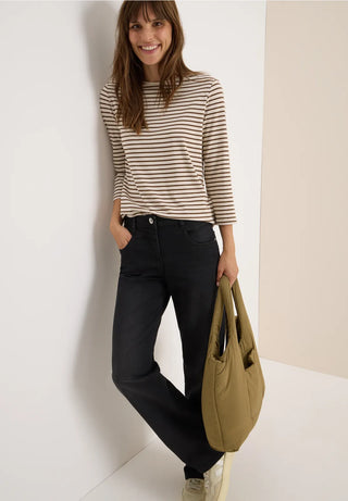 Stripped Boatneck | Oat Milk Beige