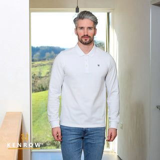 Brodie Long Sleeve Polo | White