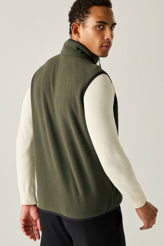 Frankie Fleece Gilet | Dark Khaki Black