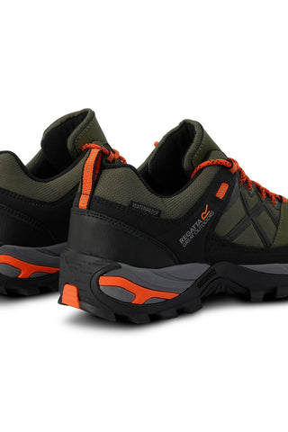 Men's Samaris III Low Waterproof Walking Shoes Cypress Green Blaze Orange