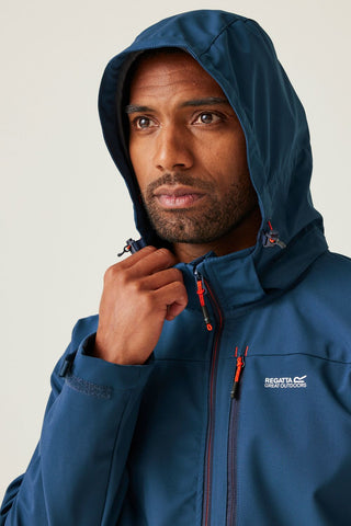 Men's Arana Softshell Jacket | Moonlight Denim Tangerine Tango
