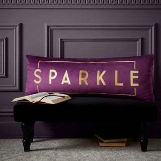 Catherine Lansfield Sparkle Within Soft Touch Cushion Purple