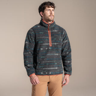 Men's National Trust Rawthey Half Zip Fleece | Woodland Green Print