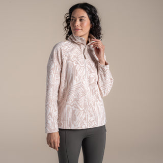Women's Annjela Half Zip Fleece | Soft Mushroom Print
