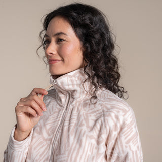 Women's Annjela Half Zip Fleece | Soft Mushroom Print