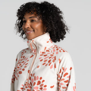 Women's National Trust Reedmace Half Zip Fleece | Red Sandstone Print