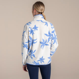 Women's National Trust Reedmace Half Zip Fleece | Vinca Blue Print
