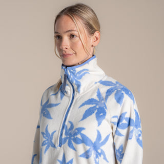 Women's National Trust Reedmace Half Zip Fleece | Vinca Blue Print