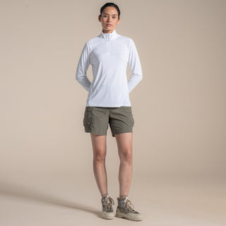 Women's NosiLife SolarShield+ Half Zip Top | White