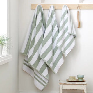 Reversible Stripe Jacquard Towel | Sage